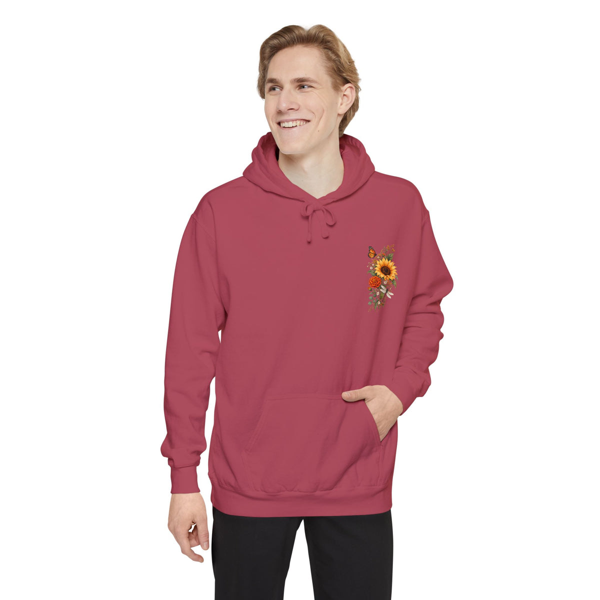 Sunflowers and Marigold Garment-Dyed Hoodie