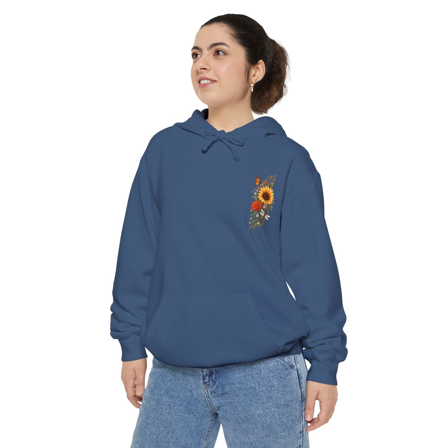 Sunflowers and Marigold Garment-Dyed Hoodie