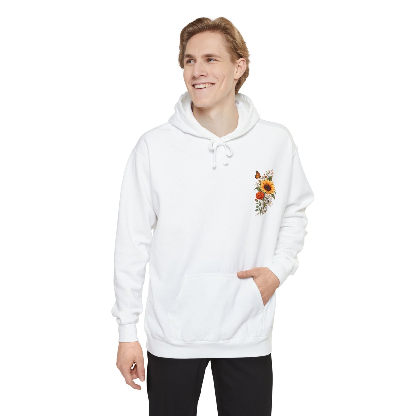Sunflowers and Marigold Garment-Dyed Hoodie