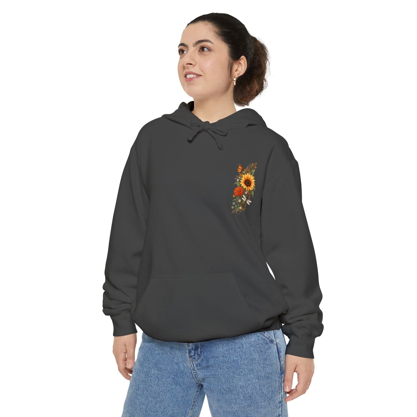 Sunflowers and Marigold Garment-Dyed Hoodie