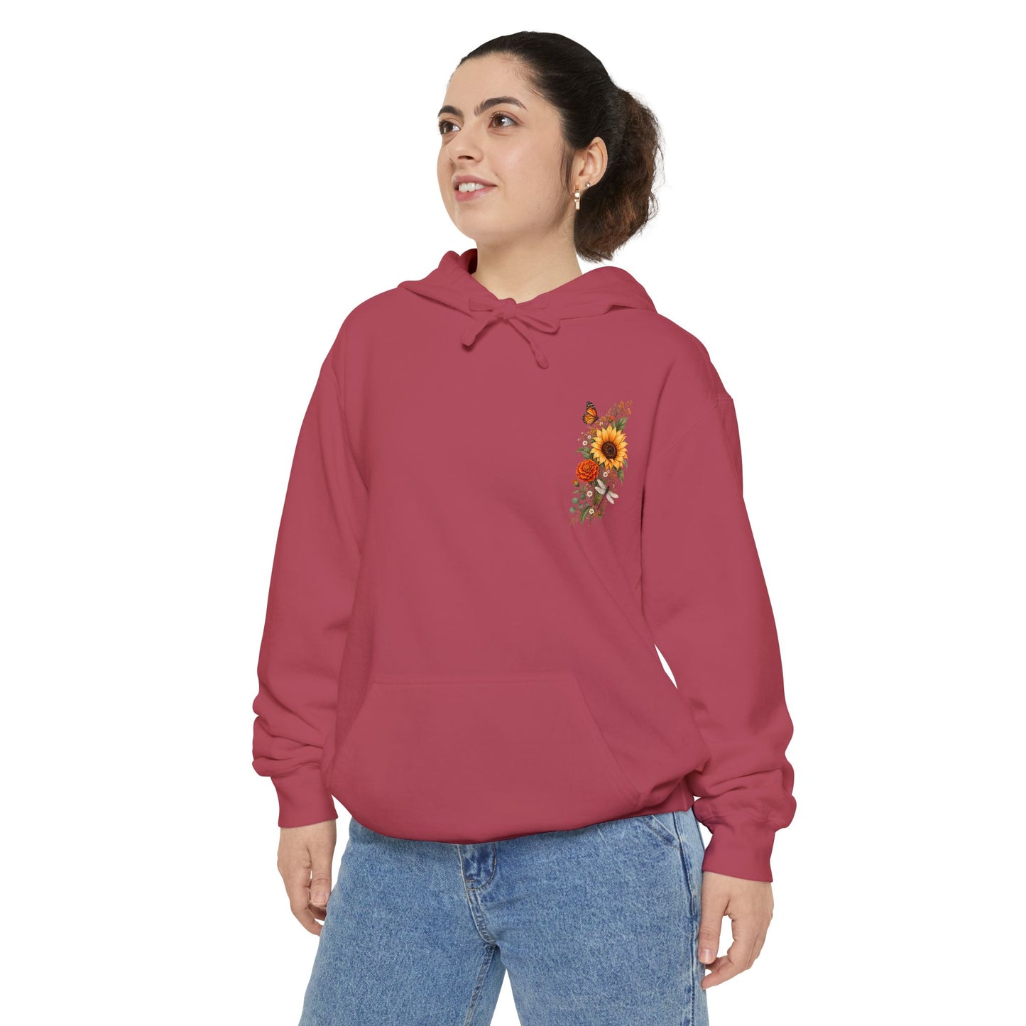 Sunflowers and Marigold Garment-Dyed Hoodie