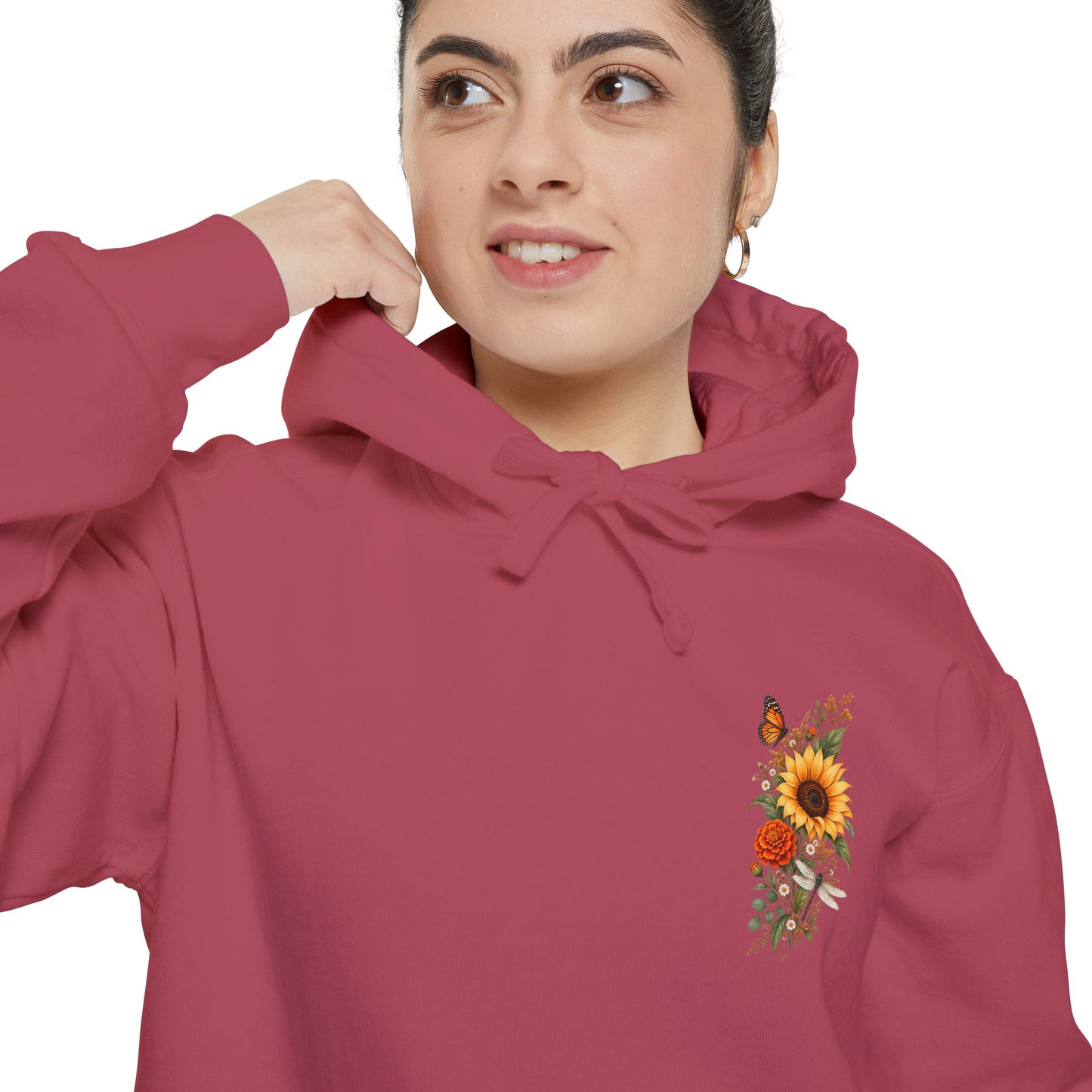 Sunflowers and Marigold Garment-Dyed Hoodie