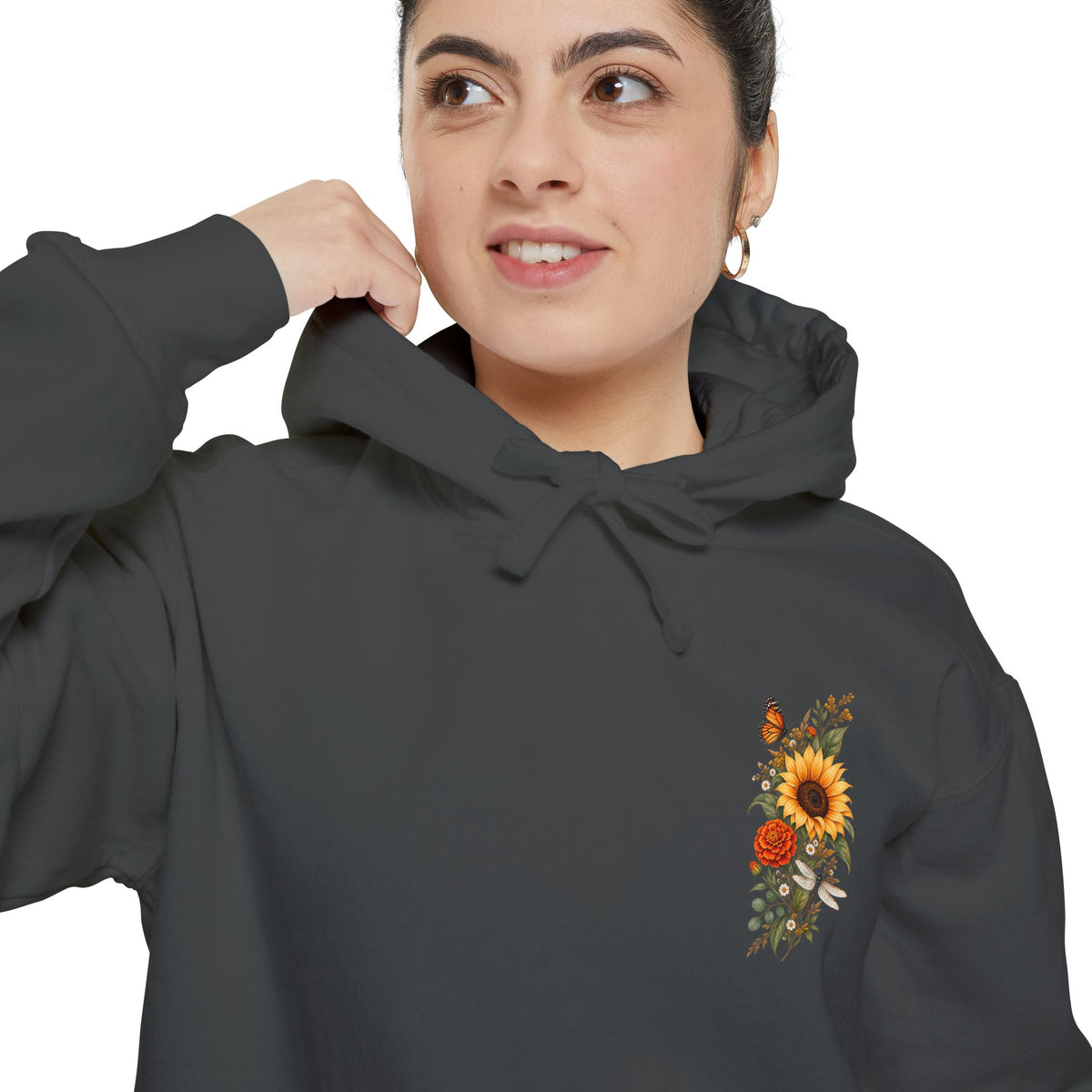 Sunflowers and Marigold Garment-Dyed Hoodie
