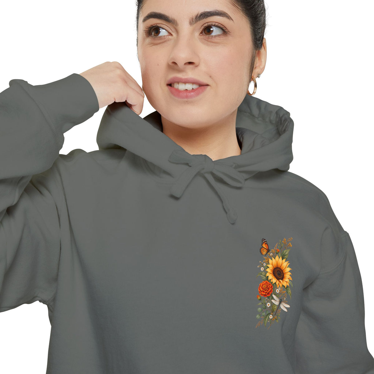 Sunflowers and Marigold Garment-Dyed Hoodie