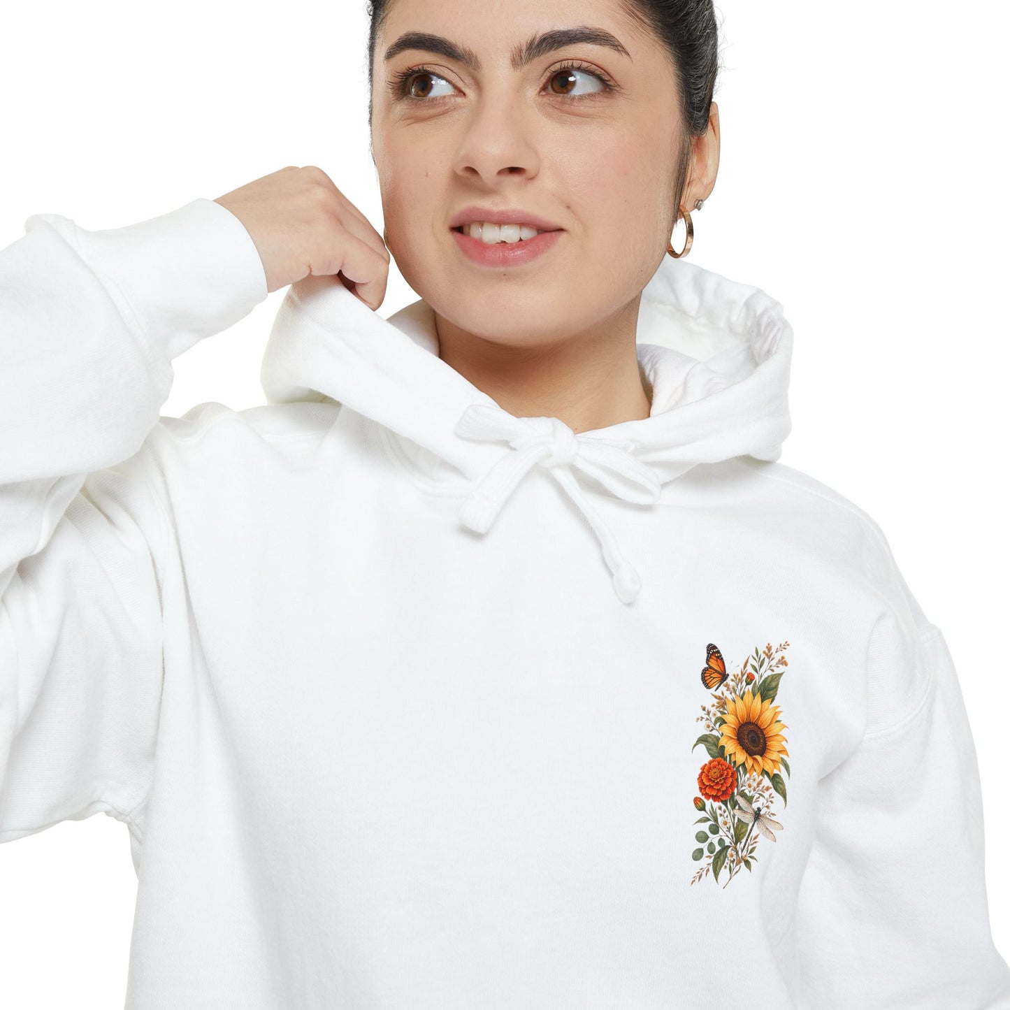 Sunflowers and Marigold Garment-Dyed Hoodie