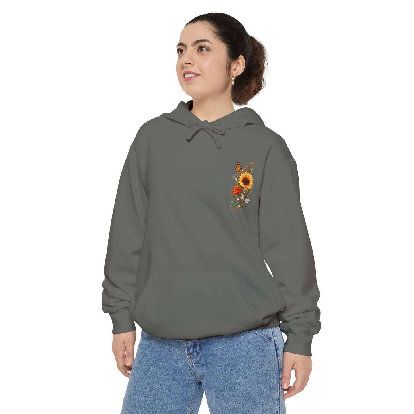 Sunflowers and Marigold Garment-Dyed Hoodie