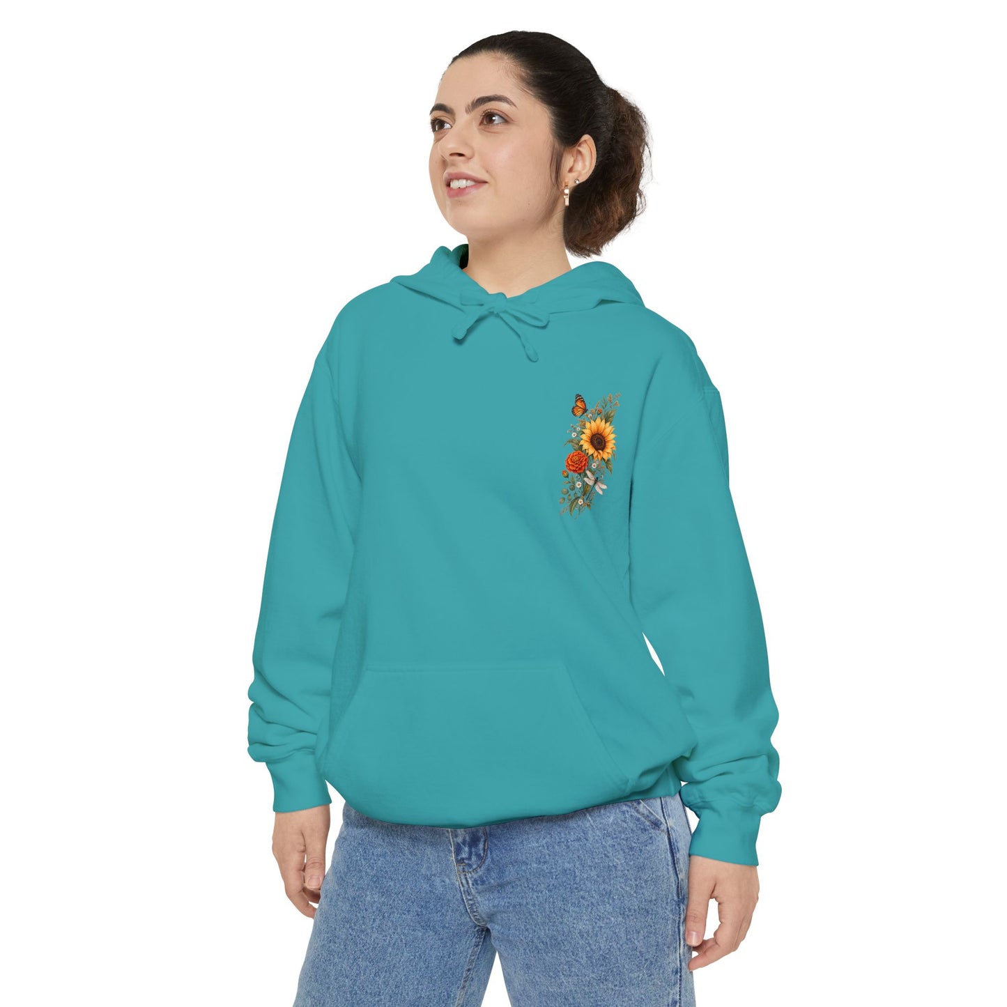 Sunflowers and Marigold Garment-Dyed Hoodie