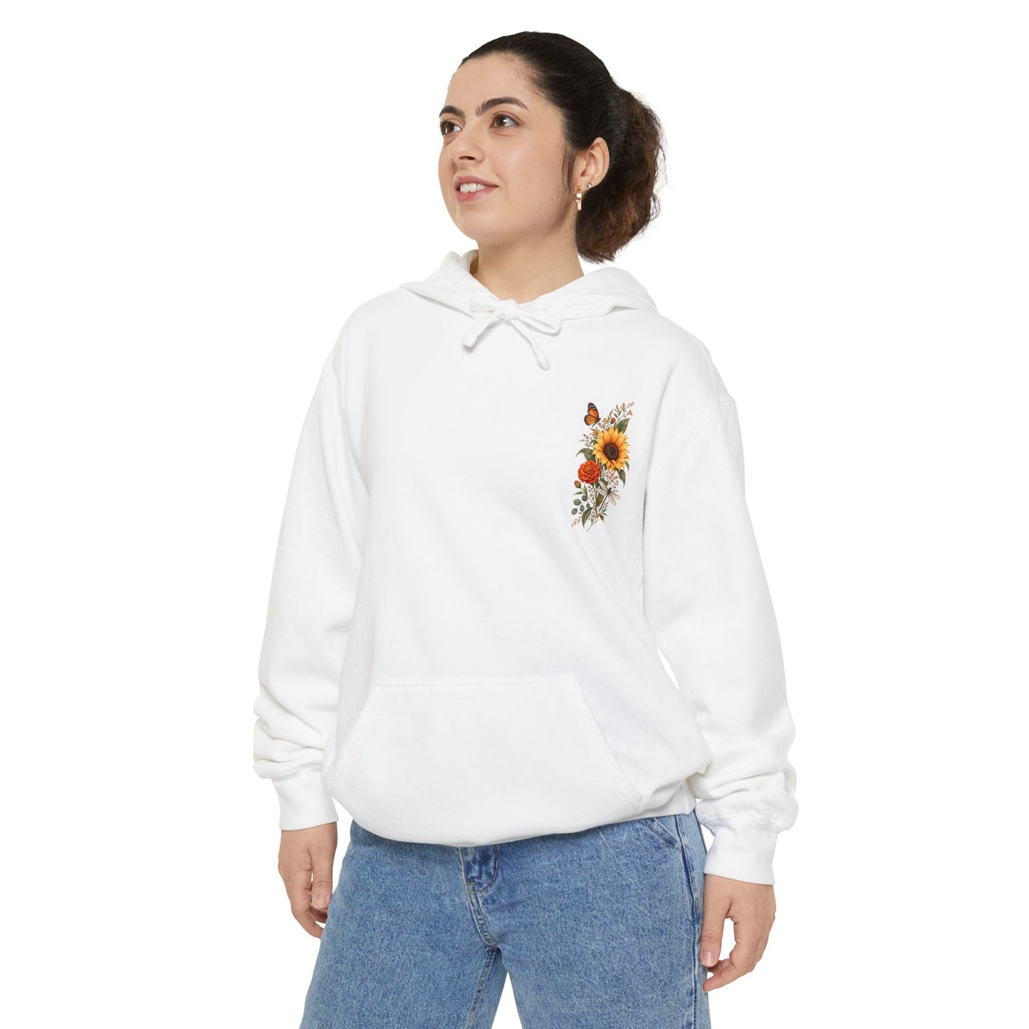 Sunflowers and Marigold Garment-Dyed Hoodie