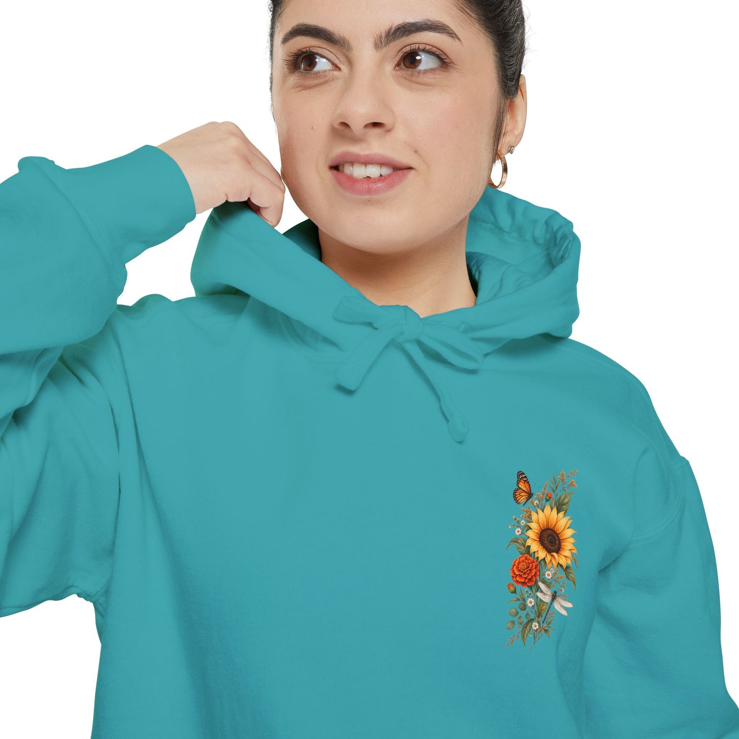 Sunflowers and Marigold Garment-Dyed Hoodie