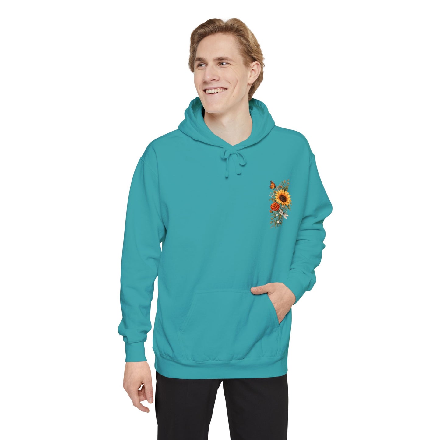 Sunflowers and Marigold Garment-Dyed Hoodie