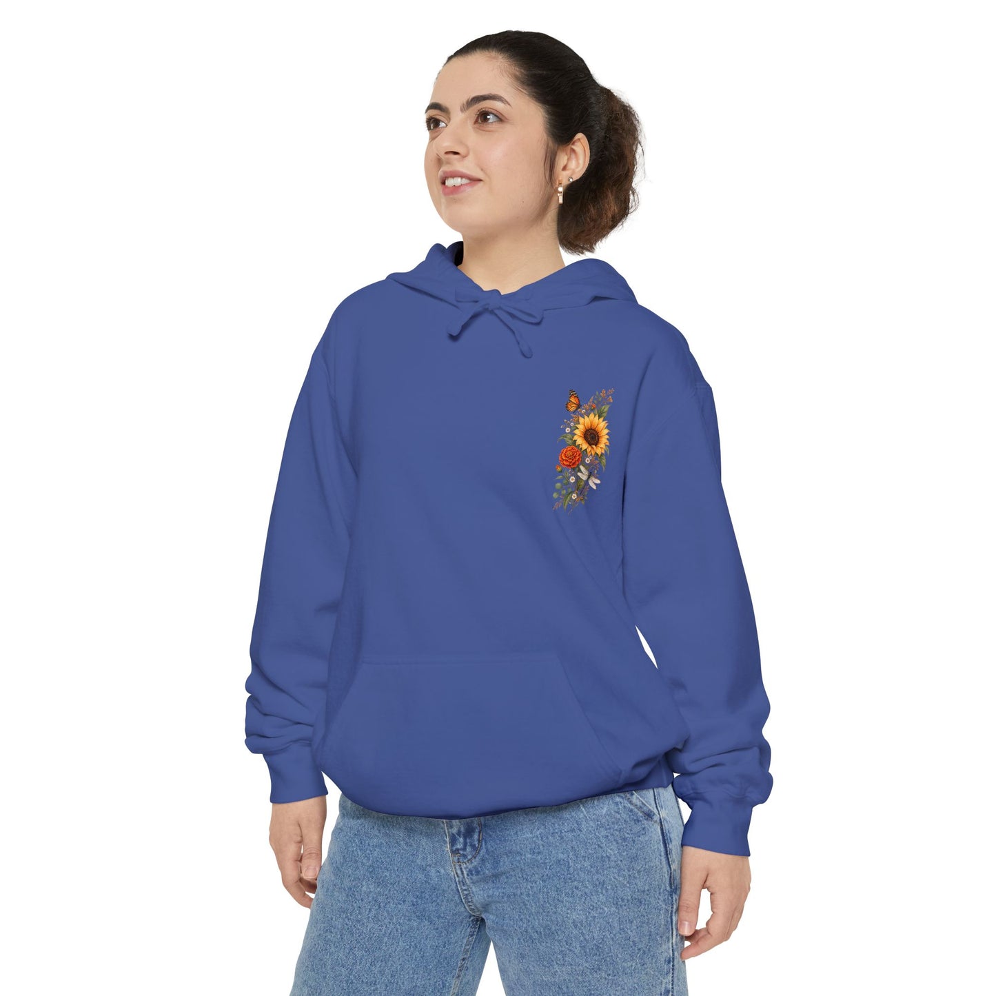 Sunflowers and Marigold Garment-Dyed Hoodie