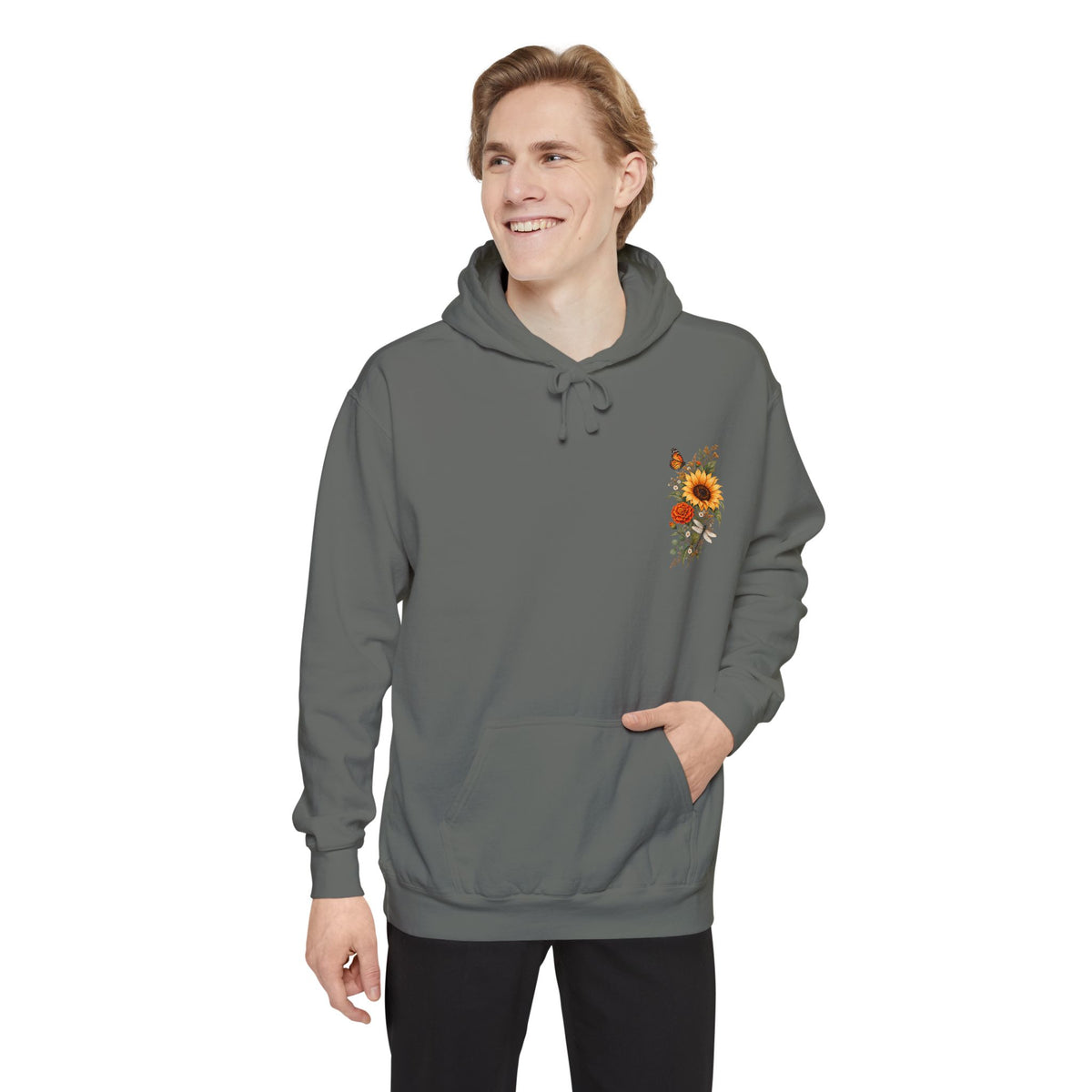 Sunflowers and Marigold Garment-Dyed Hoodie