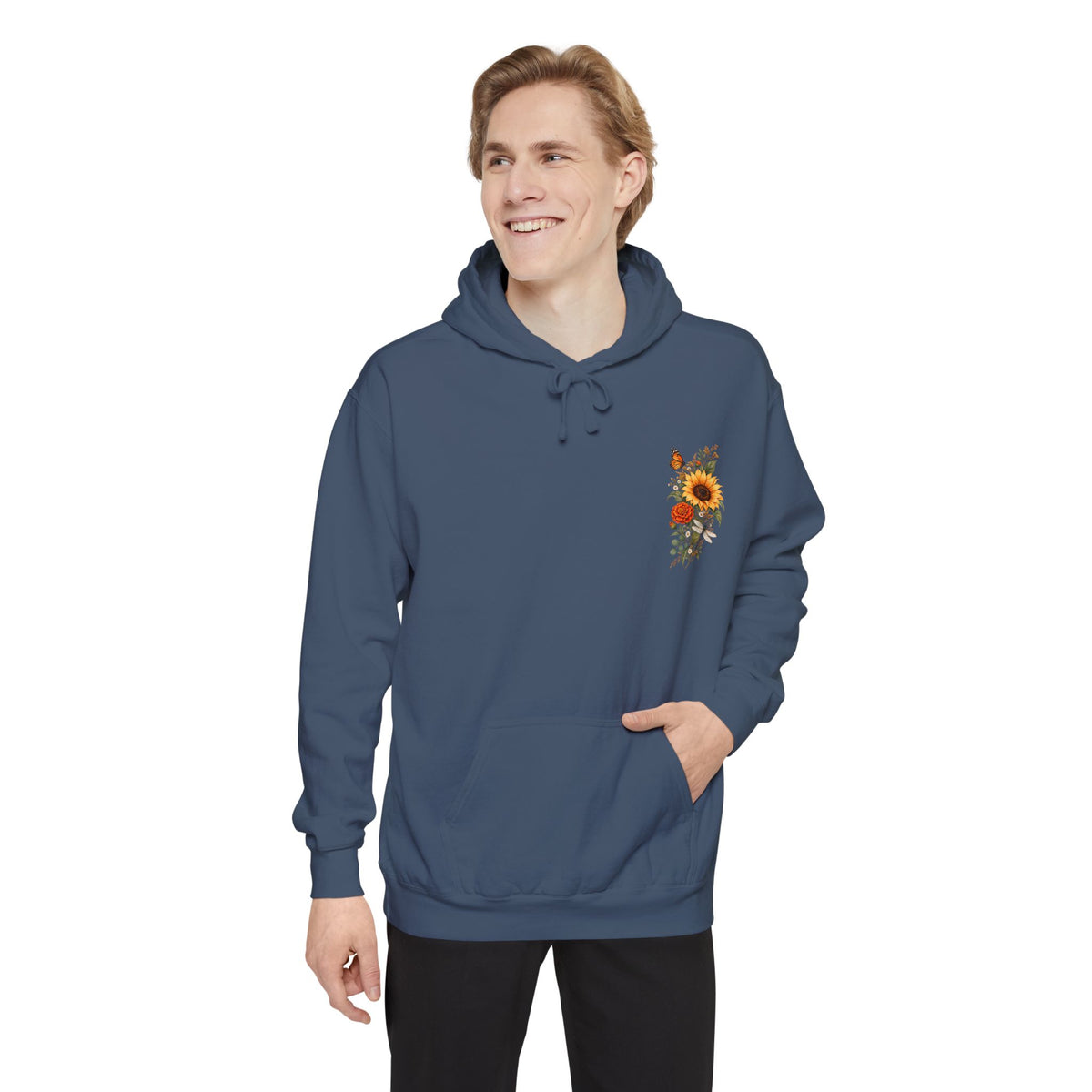 Sunflowers and Marigold Garment-Dyed Hoodie