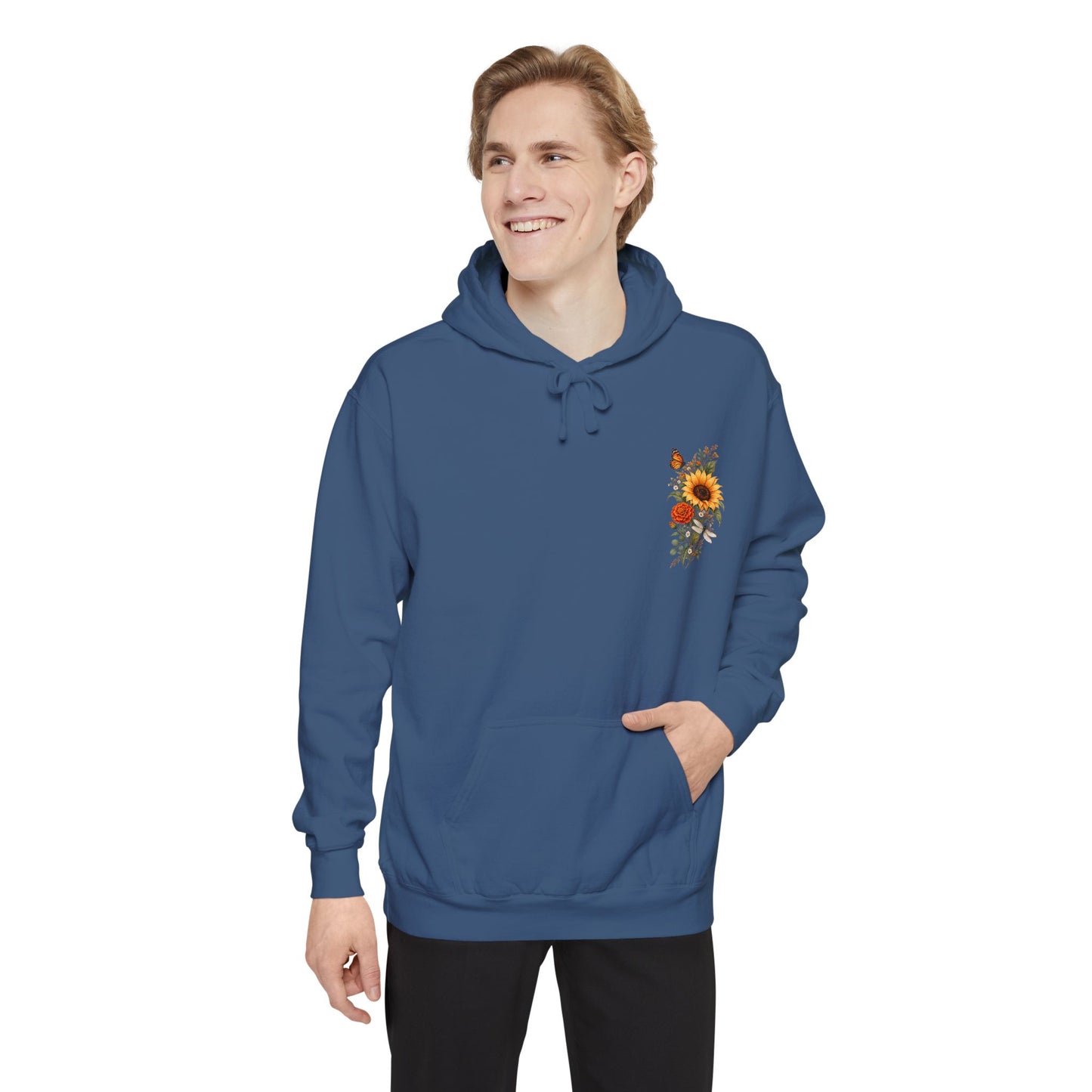 Sunflowers and Marigold Garment-Dyed Hoodie