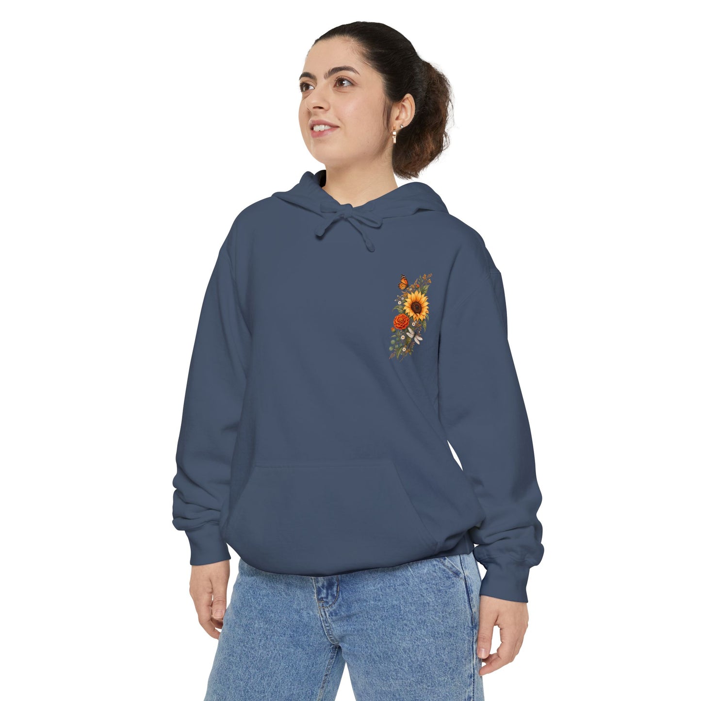 Sunflowers and Marigold Garment-Dyed Hoodie