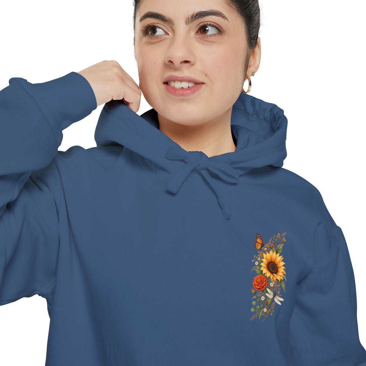 Sunflowers and Marigold Garment-Dyed Hoodie