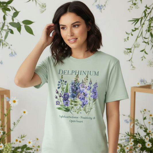 Larkspur July Birthday Shirt | Comfort Colors Vintage Wildflower Botanical Tee Gift
